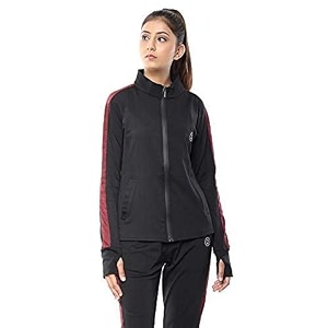 chkokko women polyester sports zipper stylish standard length jacket