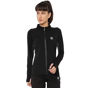 chkokko women polyester sports zipper stylish standard length jacket