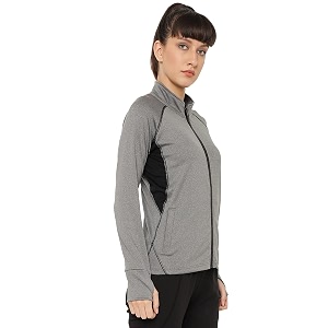 chkokko women polyester sports zipper stylish standard length jacket