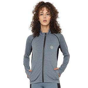 chkokko women polyester sports zipper stylish standard length jacket