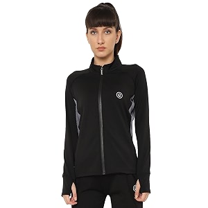 chkokko women polyester sports zipper stylish standard length jacket