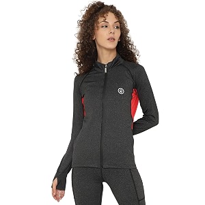 chkokko women polyester sports zipper stylish standard length jacket