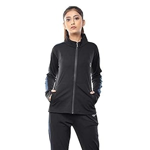 chkokko women polyester sports zipper stylish standard length jacket