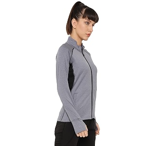 chkokko women polyester sports zipper stylish standard length jacket