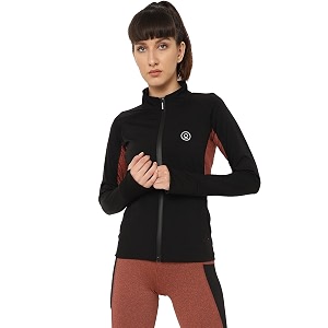 chkokko women polyester sports zipper stylish standard length jacket