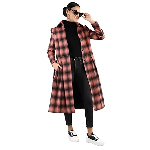 chkokko winter wear single breasted long coat for women