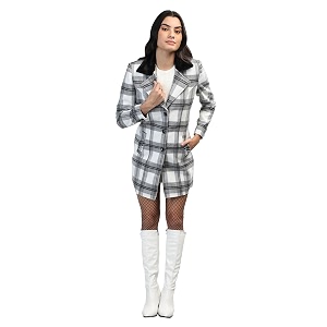 chkokko women polyester stylish winter wear single breasted standard length coat