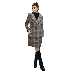 chkokko women polyester stylish winter wear single breasted standard length coat