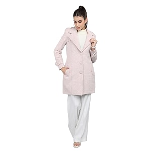 chkokko women polyester stylish winter wear single breasted standard length coat
