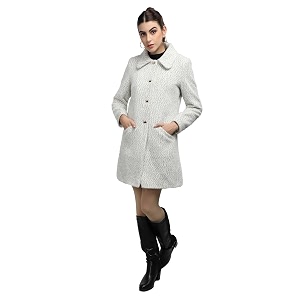 chkokko women polyester stylish winter wear single breasted standard length coat
