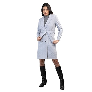 chkokko women polyester stylish winter wear single breasted standard length coat