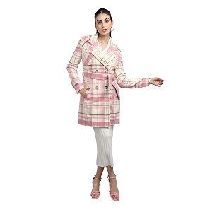chkokko women polyester stylish winter wear single breasted standard length coat
