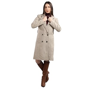 chkokko women polyester stylish winter wear single breasted standard length coat