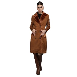 chkokko women polyester stylish winter wear single breasted standard length coat