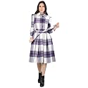 CHKOKKO Wool Winter Wear Single Breasted Checked Stylish Standard Length Coat Blazer For Women