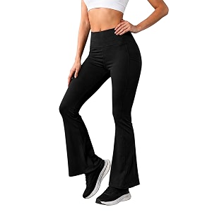 chkokko gym pants for women workout high waist flared yoga pants for woman with side pocket quick dry body fit stretchable sports leggings trousers activewear lower