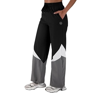 chkokko womens nylon track pants with colorblock design  lightweight breathable sports pant  relaxed fit activewear for workout training amp everyday comfort