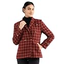 CHKOKKO Winter Wear Single Breasted Stylish Coat Blazer for Women Maroon XL