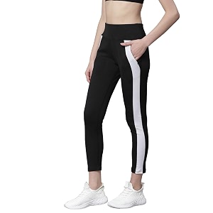 chkokko women high rise yoga track pants stretchable sports tights