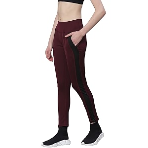 chkokko women high rise yoga track pants stretchable sports tights