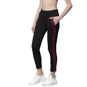 chkokko women high rise yoga track pants stretchable sports tights