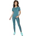 CHKOKKO Women Casual Summer Track Suit T-Shirt Shorts Trackpant Co-ord Set PGreen 3XL