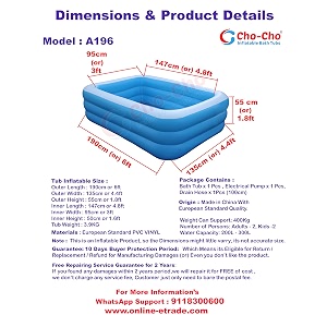 cho-cho inflatable bath tubs cho cho inflatable bath tubs for kids and adults with inflatable floor 65 ft a196