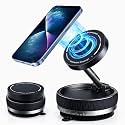 CHO KU REI Magnetic Car Phone Holder with Vacuum Suction Cup, 360° Adjustable Foldable Mobile Mount for Dashboard &amp; Windshield, Strong Magnetic Grip, Compatible with iPhone &amp; Android
