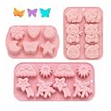 Chocolate Silicone Mould 3PCS, Pink Panda Star Cloud Design, for DIY Chocolate Making, Soap Moulding, Party Decorations, Reusable Baking Mould