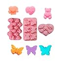 Chocolate Silicone Mould 3PCS, Pink Silicone Mould for DIY Chocolate Making and Soap Crafting, Reusable Silicones Moulds with Fish Butterfly Bear Patterns for Home Baking and Party Projects