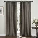 Chocolate Tart Dual Layer Linen 92 Inch Office Curtains 2 Panels Set, Blackout Memory Trained Pinch Pleated Insulated Noise Cancelling Elegant Windows Curtain &amp; Drapes for Living Room with Hooks Rings
