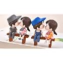 Chocozone Couple Hug Resin Showpiece Couple Miniatures Romantic Gifts for Girlfriend (Hug Couple) &amp; Kissing Couple on Bench Resin Showpiece Couple Miniatures Romantic Gifts for Boyfriend