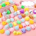 Chocozone Pack of 40 Squishy Toys Squishies Animals Squeeze Toys Stress Balls Cute Birthday Party Favors Squishy Toy for Kids