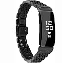 Metal Bracelet Compatible with Fitbit Inspire/Inspire HR/Inspire 2 Bands, Stainless Steel Replacement Strap Wristband Accessories for Inspire Tracker for Women (Black)