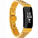 Metal Bracelet Compatible with Fitbit Inspire/Inspire HR/Inspire 2 Bands, Stainless Steel Replacement Strap Wristband Accessories for Inspire Tracker for Women (Gold)