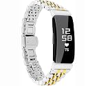 Metal Bracelet Compatible with Fitbit Inspire/Inspire HR/Inspire 2 Bands, Stainless Steel Replacement Strap Wristband Accessories for Inspire Tracker for Women (Silver-Gold)