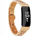 Stainless Steel Rose Gold Bangle Bracelet, 8 inches, Compatible with Fitbit Inspire HR, Inspire, 2, Watch Band