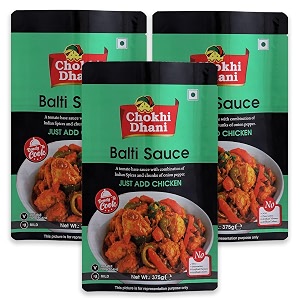 chokhi dhani balti sauce  ready to cook gravy  pack of 3 375g each