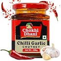 Chokhi Dhani Chilli Garlic Chutney 280g | Lal Mirch & Lahsun Chutney | Made with Fresh Tomatoes, Spicy Red Chilies & Garlic | Tikhi Chatpati Indian Spread, Dip & Condiment