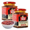 Chokhi Dhani Chilli Garlic Chutney Pack of 2 (280g Each) | Spicy &amp; Tangy Lal Mirch &amp; Lahsun Chutney | Ready to Use Indian Dip | Vegetarian | Authentic Homemade Taste