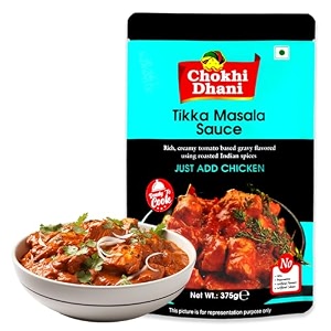 chokhi dhani tikka masala sauce instant premix pure veg gravies ready to cook indian spice masala mix gravy cooking paste just add chicken pack of 1 375g