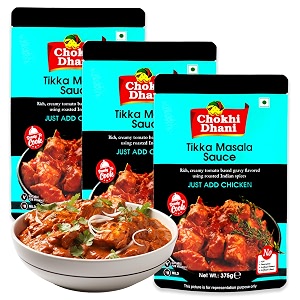 chokhi dhani tikka masala sauce  ready to gravy  pack of 3 375g each