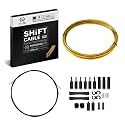 Chooee Bike Gear Cable Set, Road Bike Derailleur Cable for Mountain Bike/Bicycle, Bike Shifter Cable Housing Coated Braided & Teflon Inner line（Black/Gold/Silver/Titanium Silver）