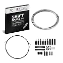 Chooee Bike Gear Cable Set, Road Bike Derailleur Cable for Mountain Bike/Bicycle, Bike Shifter Cable Housing Coated Braided & Teflon Inner line（Black/Gold/Silver/Titanium Silver）