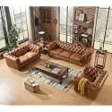 Modern &amp; Classic Leatherette Chesterfield Sofa Set/for Living Room (3+2+1 Seater)