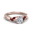 Choose Your Gemstone Braided Diamond CZ Engagement Ring Rose Gold Plated Round Shape Split Shank Engagement Ring Matching Jewelry Wedding Jewelry Easy to Wear Gifts US Size 4 to 12