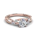 Choose Your Gemstone Braided Diamond CZ Engagement Ring Rose Gold Plated Round Shape Split Shank Engagement Ring Matching Jewelry Wedding Jewelry Easy to Wear Gifts US Size 4 to 12