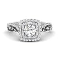 Choose Your Gemstone Double Halo Twisted Shank Engagement Ring 925 Sterling Silver Round Shape Double Halo Engagement Ring Lightweight Office Wear Everyday Gift Jewelry US Size 4 to 12