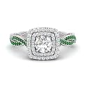 Choose Your Gemstone Double Halo Twisted Shank Engagement Ring 925 Sterling Silver Round Shape Double Halo Engagement Ring Lightweight Office Wear Everyday Gift Jewelry US Size 4 to 12