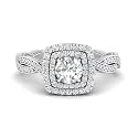 Choose Your Gemstone Double Halo Twisted Shank Engagement Ring 925 Sterling Silver Round Shape Double Halo Engagement Ring Lightweight Office Wear Everyday Gift Jewelry US Size 4 to 12